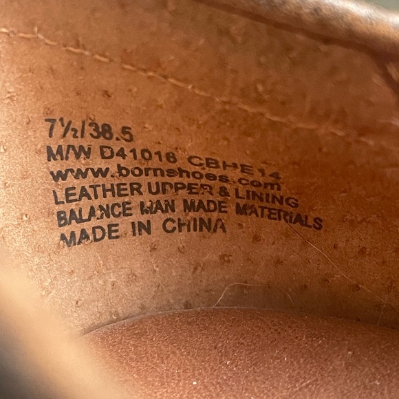 NWOT Born Lissette Brown Leather Slip On Block Heel Penny Loafers Women size 7.5 - Picture 8 of 10